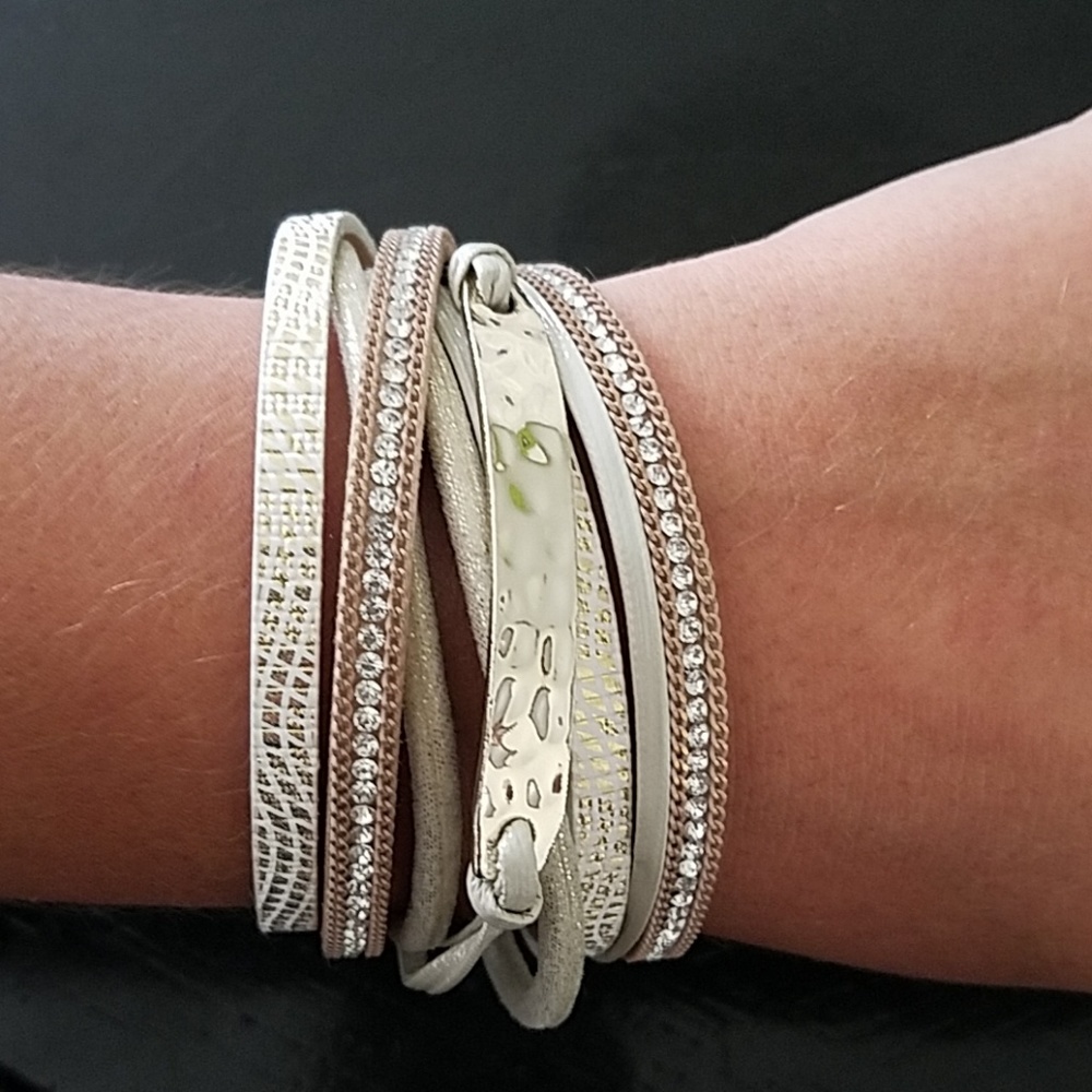 Gold and silver wrap magnetic bracelet